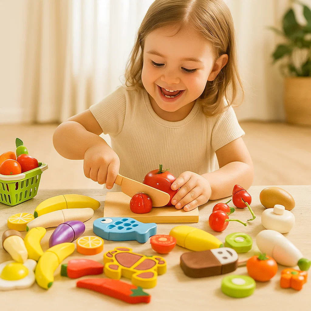 Montessori Wooden Cutting Play Set