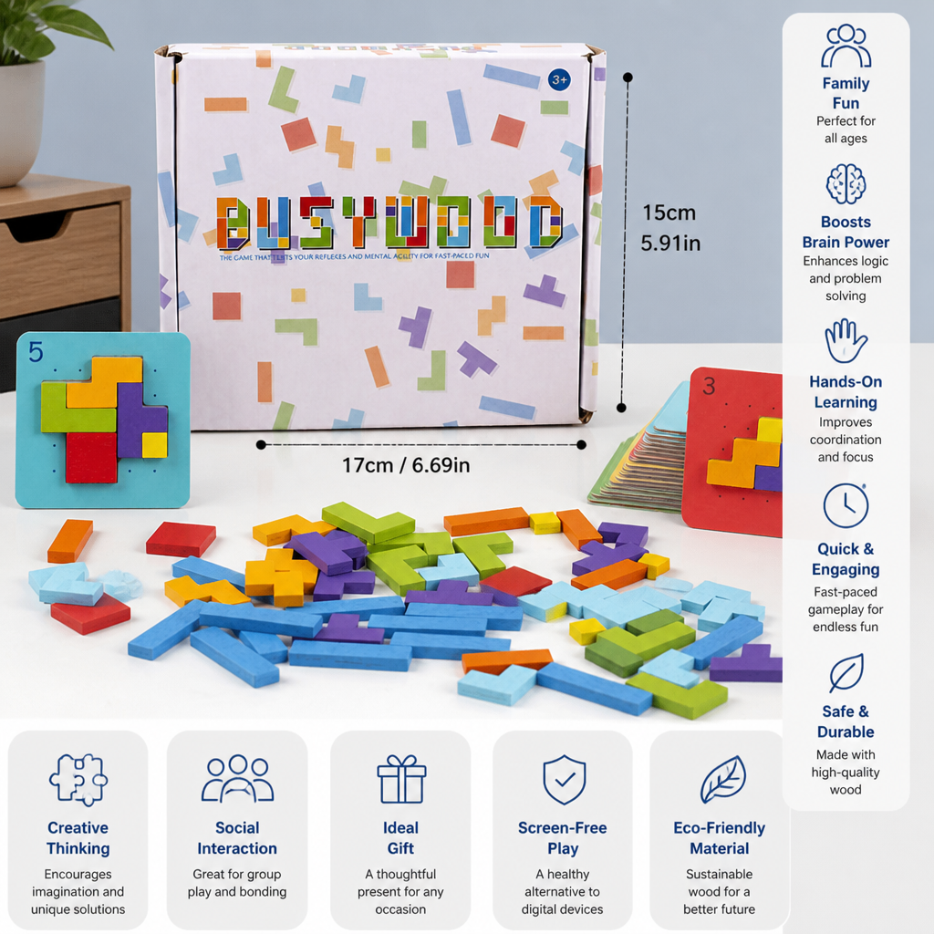 Wooden Shape Matching Puzzle Family Game