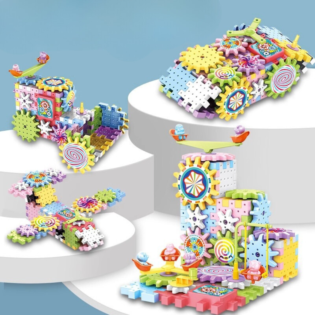 Rotating Montessori Cogwheel Building Block Toy