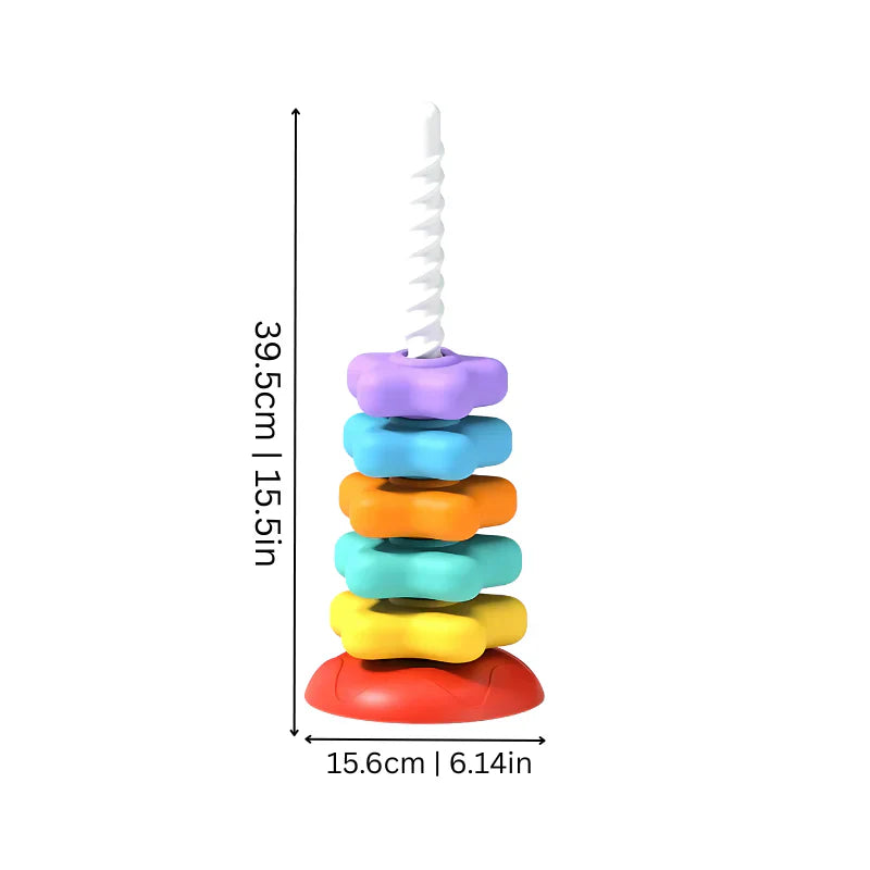 Rainbow Spinning and Color Tower Toy