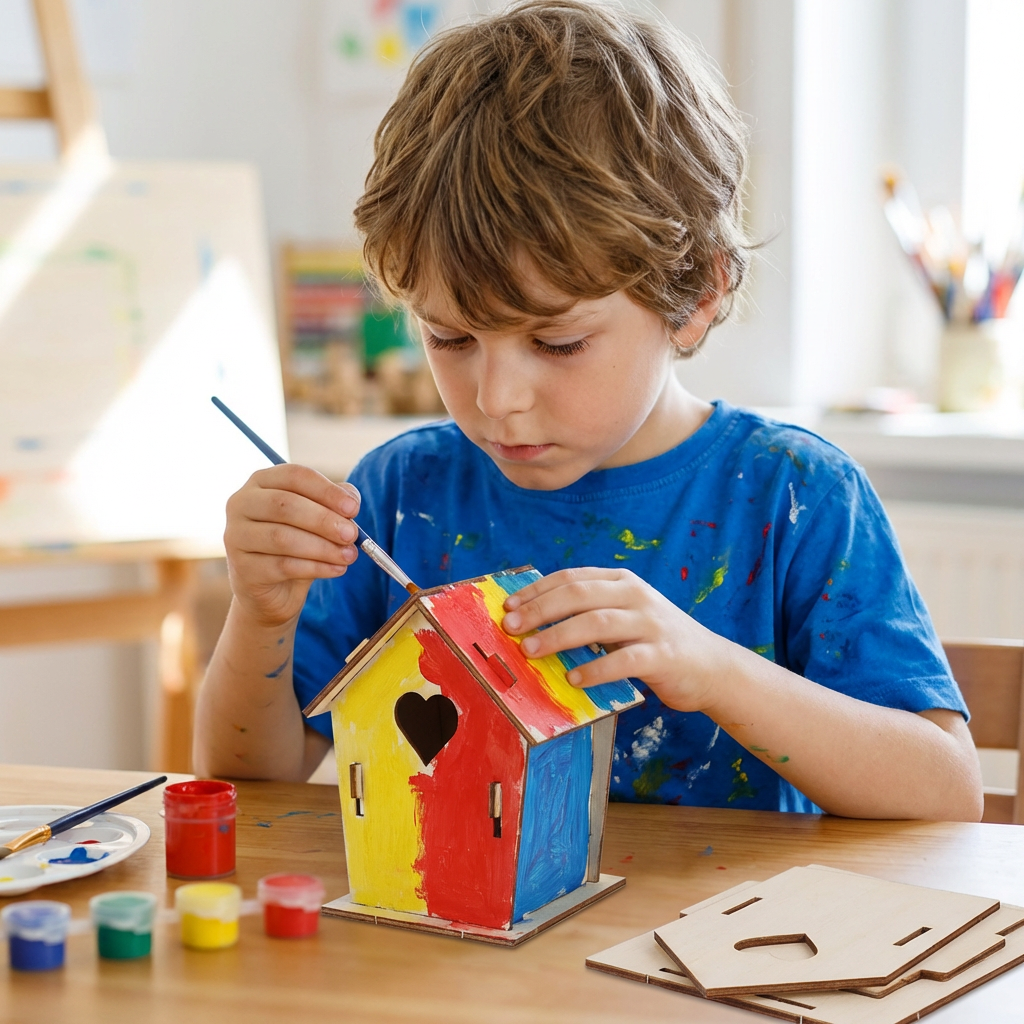 Colorful DIY Wooden Birdhouse Kit for Kids – Paint & Craft Set
