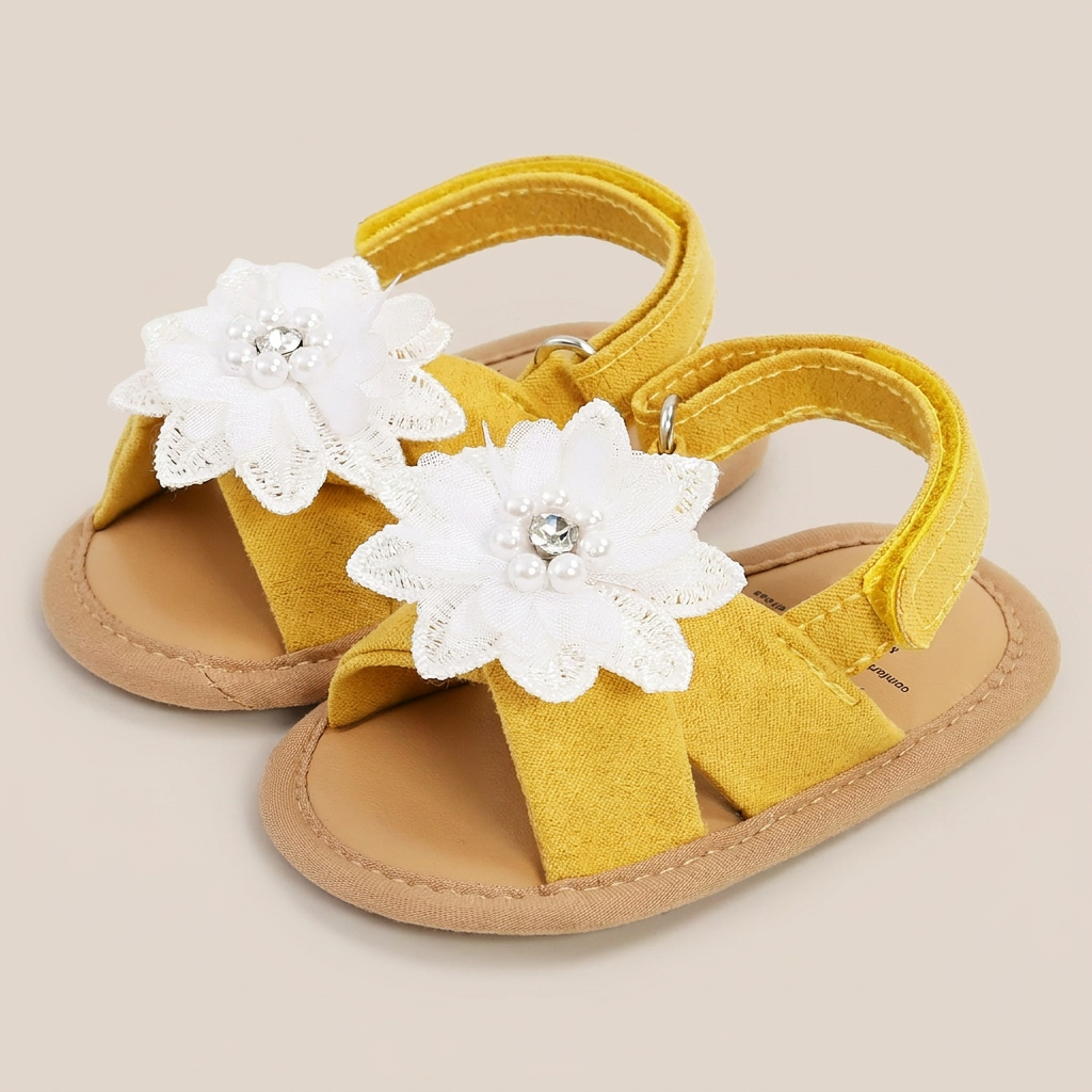 Flower Bow Slingback Sandals