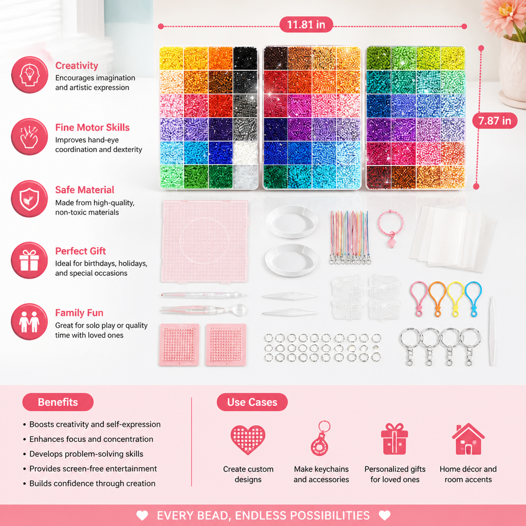 Premium Fuse Beads Set with Crafting Tools – DIY Arts & Crafts Kit