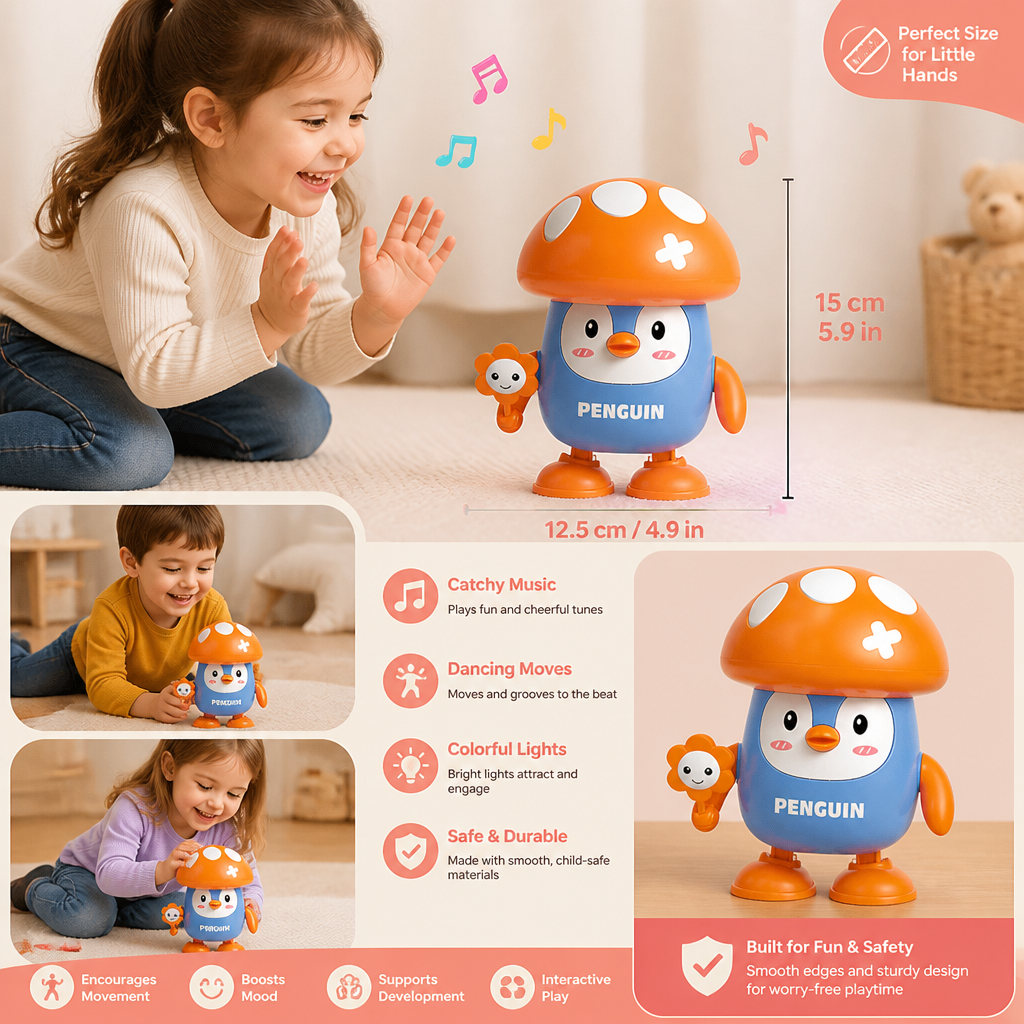 Interactive Talking & Dancing Penguin Toy with Music