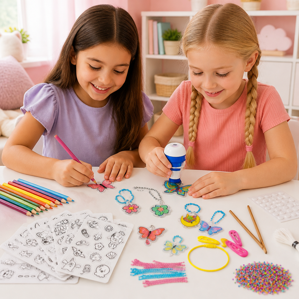 DIY Shrink Art Keychain & Charm Making Kit for Kids