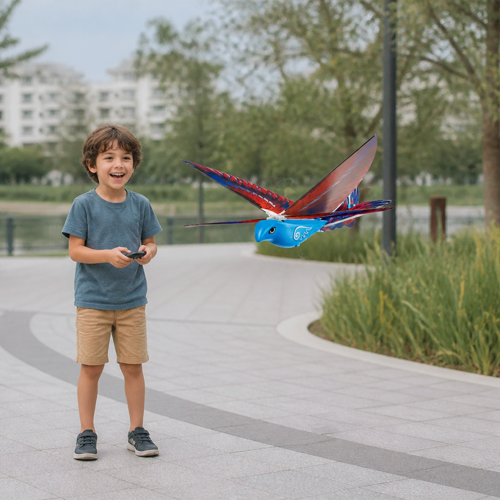 Remote Control Flapping-Wing Flying Bird Toy for Kids