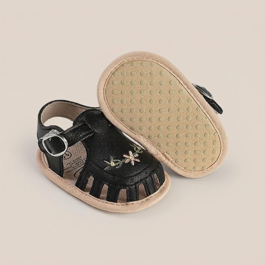 Fringe Embroidered Caged Sandals