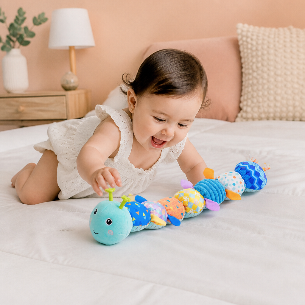 Sensory Plush Rattle and Music Caterpillar