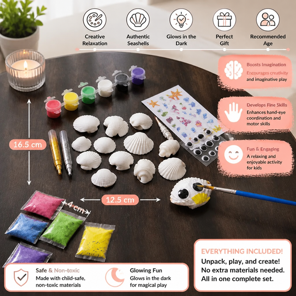 Glow in the Dark Sea Shell Painting & Craft Kit