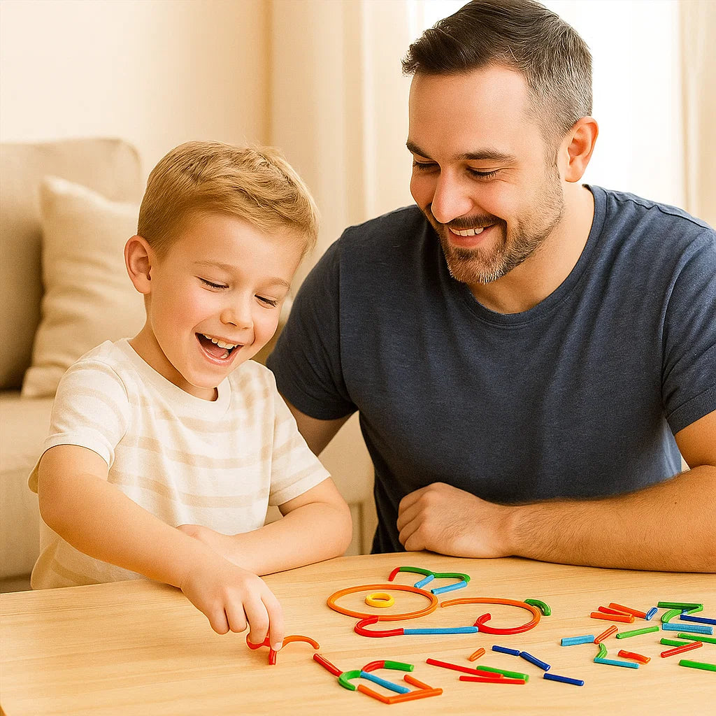 Educational Montessori Sticks and Rings Puzzle Blocks