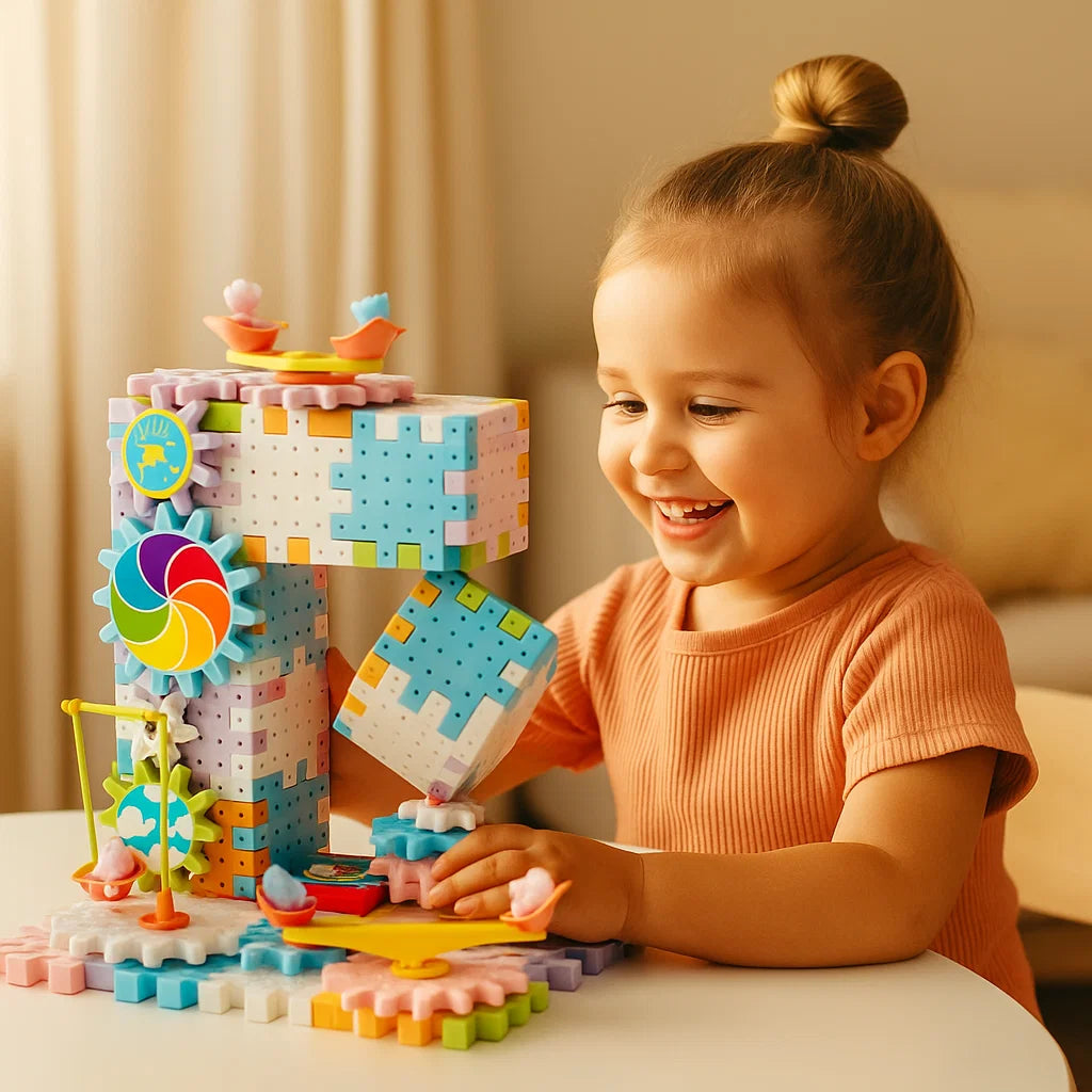 Rotating Montessori Cogwheel Building Block Toy