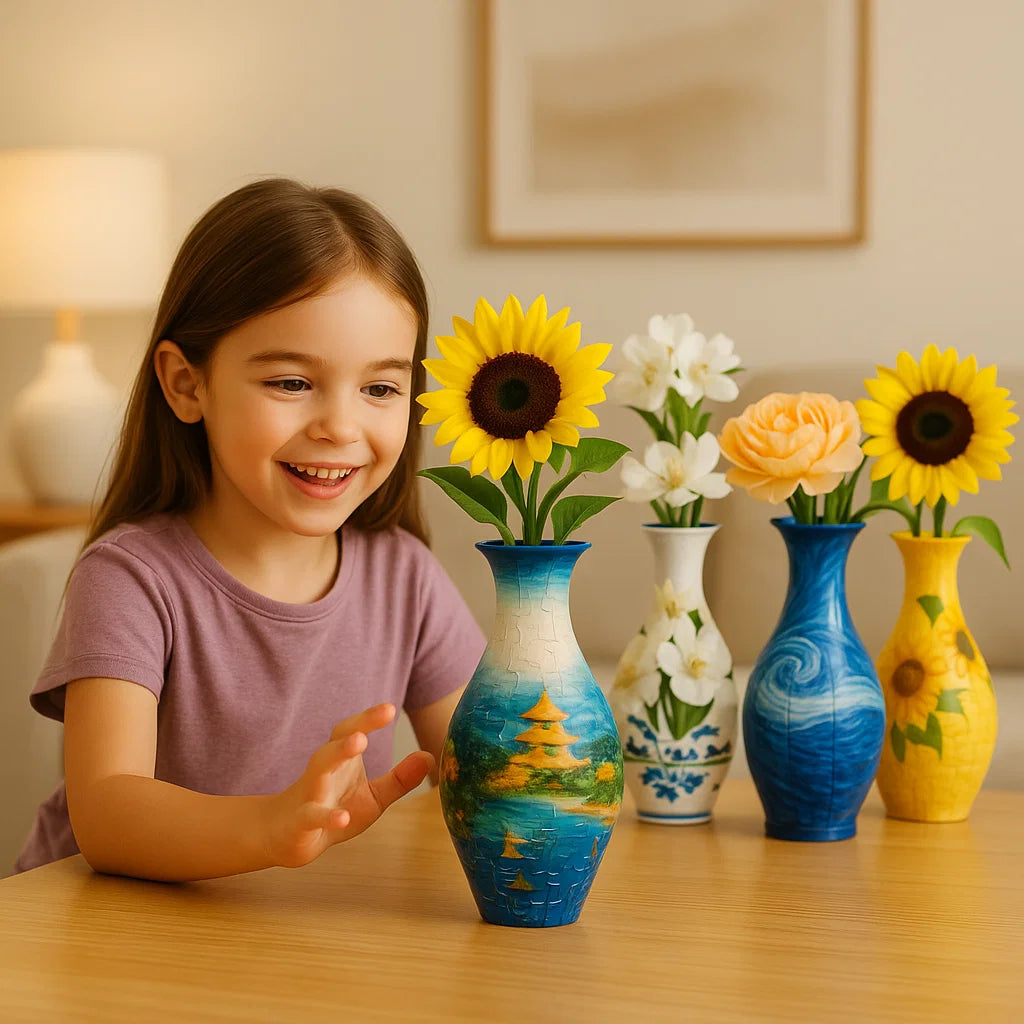 Elegant 3D Puzzle Vase – Suitable for Real Flowers