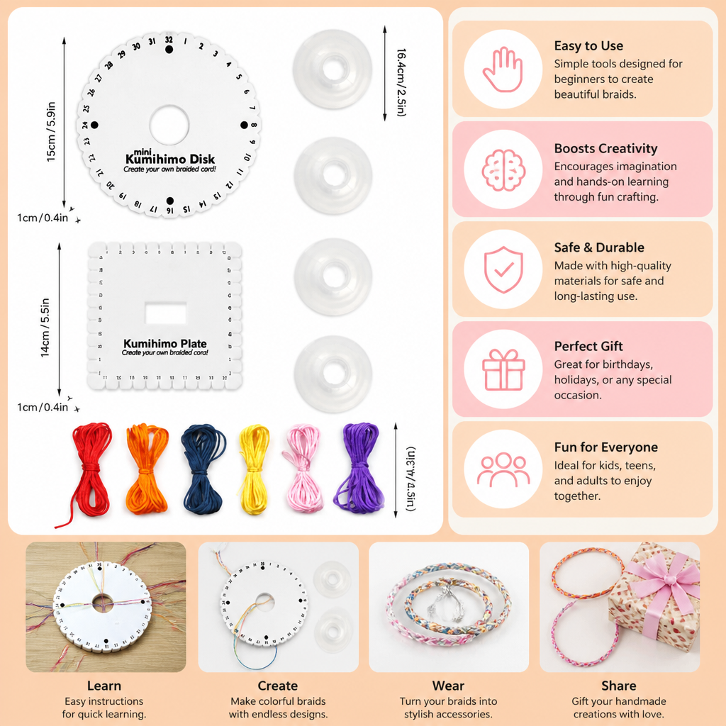 DIY Kumihimo Bracelet Making Kit for Kids