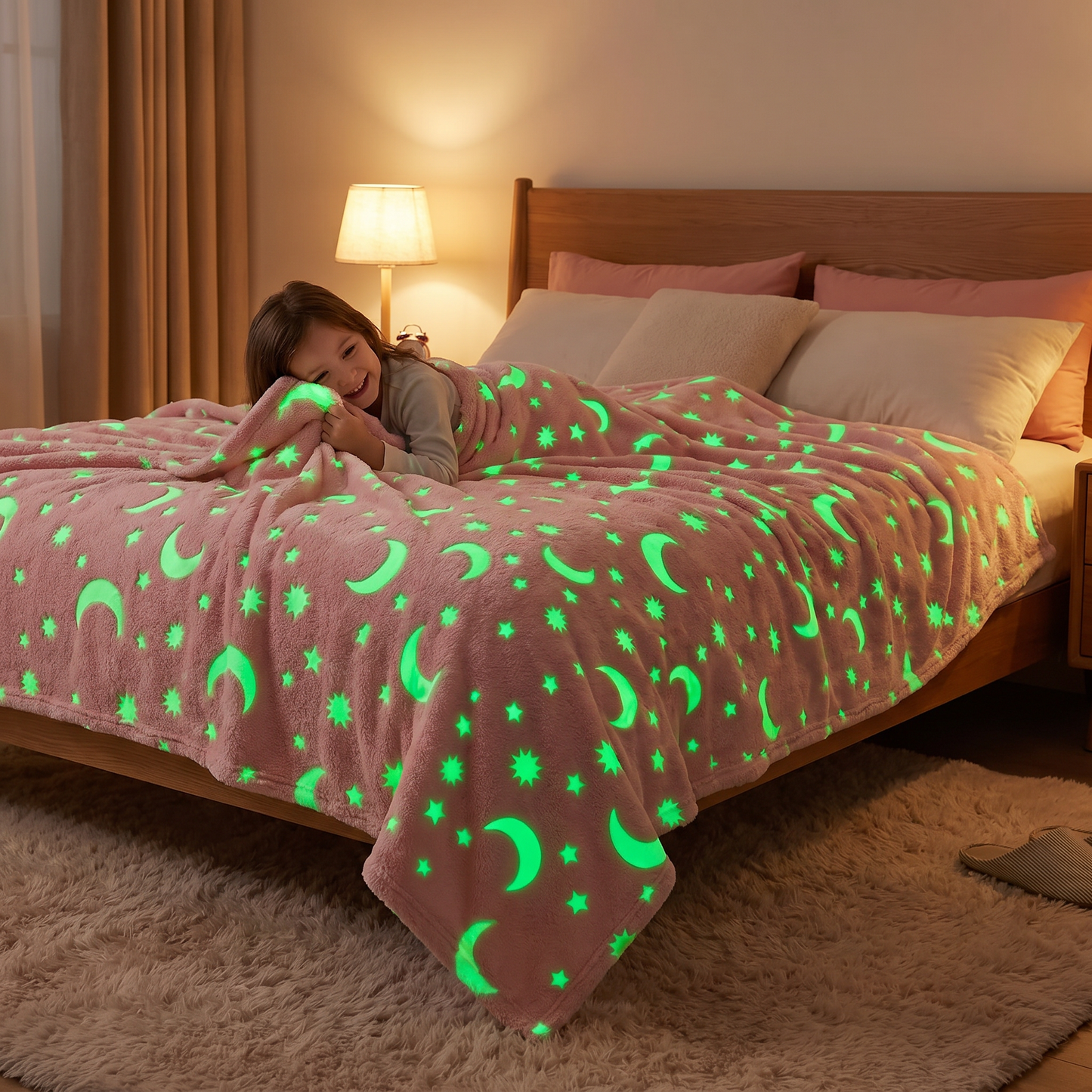 Shimmering Star Blanket – Glow-in-the-Dark Cozy Blanket