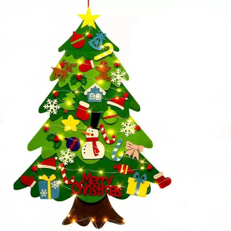 Montessori Felt Christmas Tree with Fairy Lights