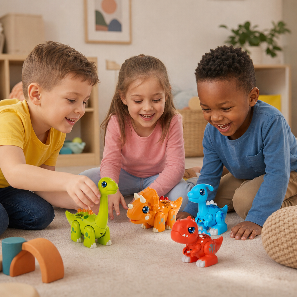 Easy-Assembly STEM Learning Dinosaur Toy with Lights & Sounds