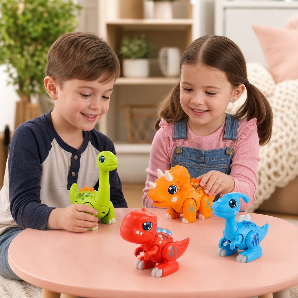 Easy-Assembly STEM Learning Dinosaur Toy with Lights & Sounds