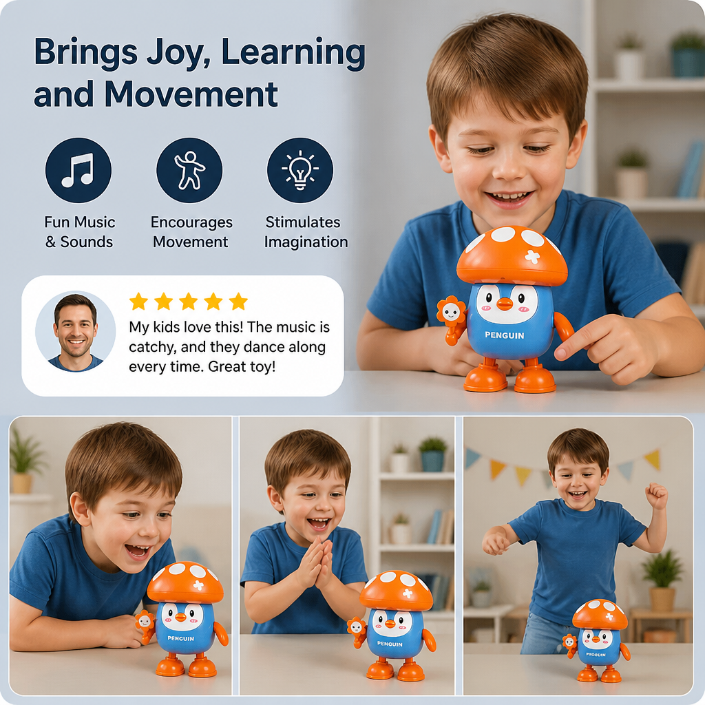 Interactive Talking & Dancing Penguin Toy with Music