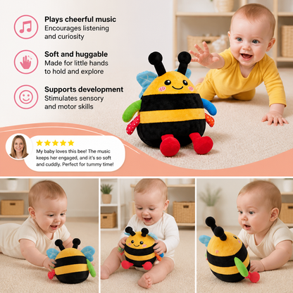 Interactive Musical Tummy Time Bee Plush Toy