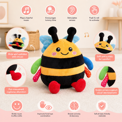 Interactive Musical Tummy Time Bee Plush Toy