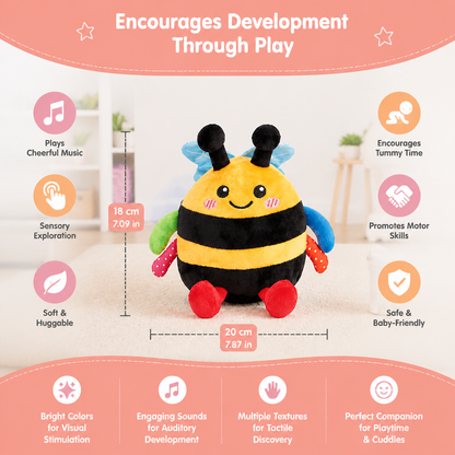 Interactive Musical Tummy Time Bee Plush Toy