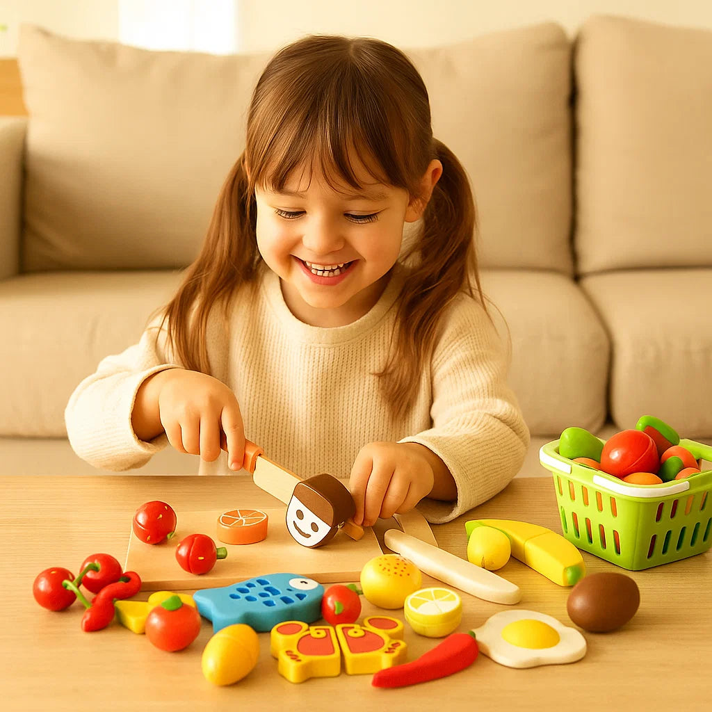 Montessori Wooden Cutting Play Set