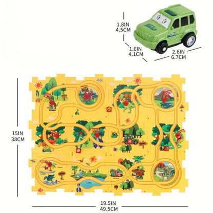Puzzle Track Building Block Race