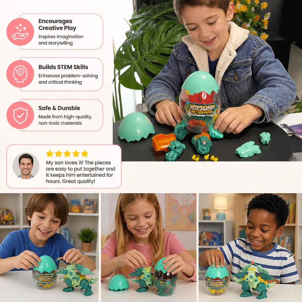 DIY Build & Transform Dinosaur Egg Toy