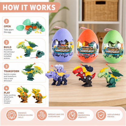 DIY Build & Transform Dinosaur Egg Toy