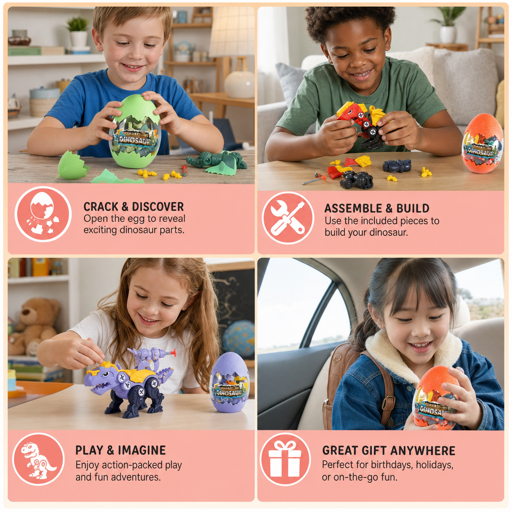 DIY Build & Transform Dinosaur Egg Toy