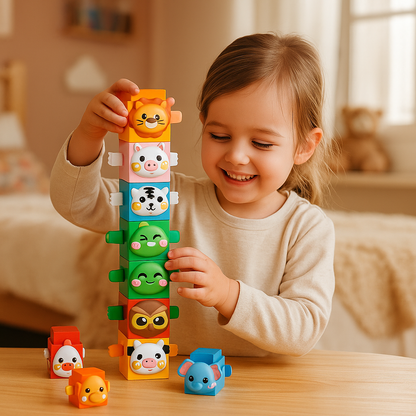 Educational Montessori Animal Stacking Building Toy Set