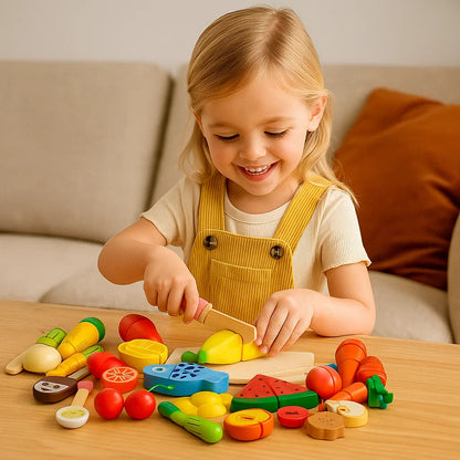 Montessori Wooden Cutting Play Set