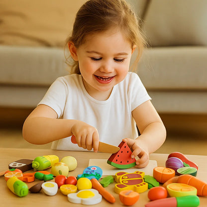 Montessori Wooden Cutting Play Set