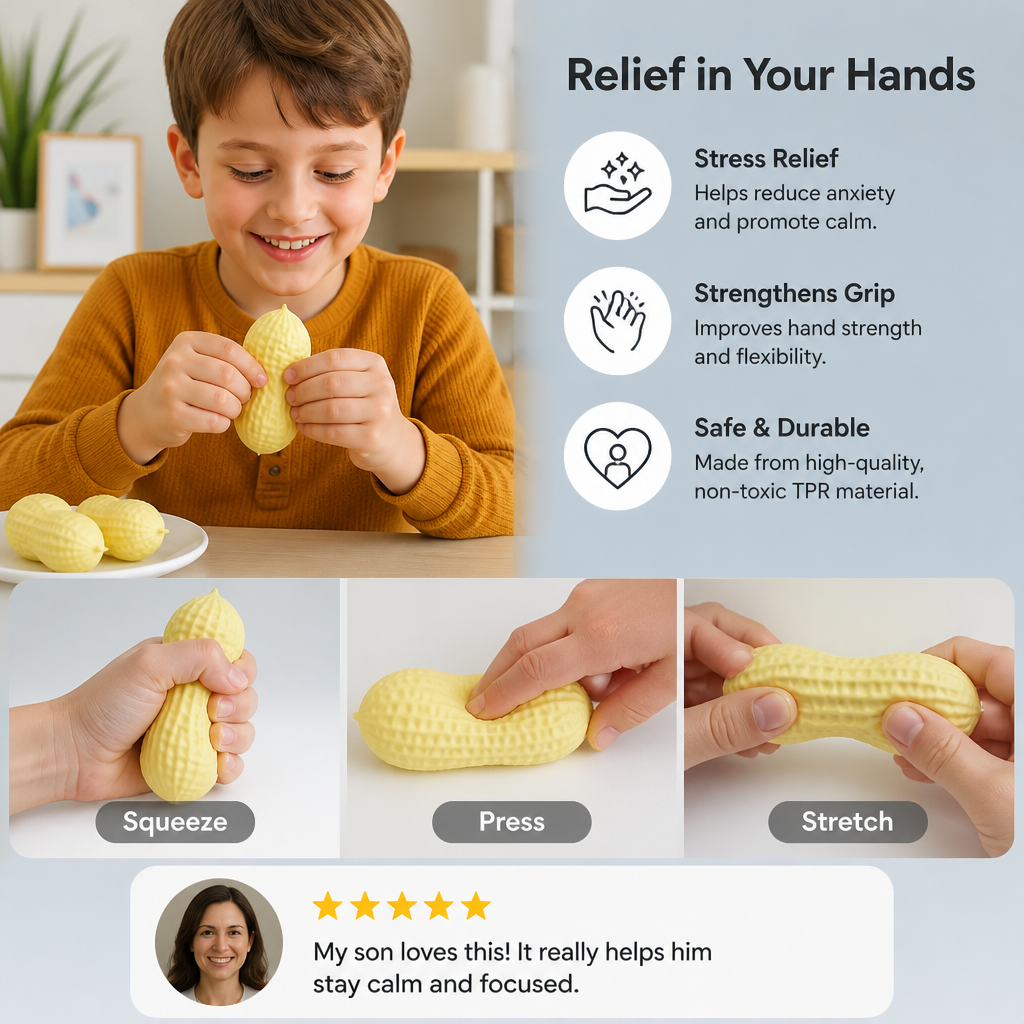 Jumbo Peanut Squishy Stress Toy