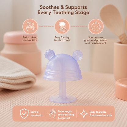 Baby Mushroom Silicone Teether for Tiny Hands