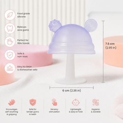 Baby Mushroom Silicone Teether for Tiny Hands