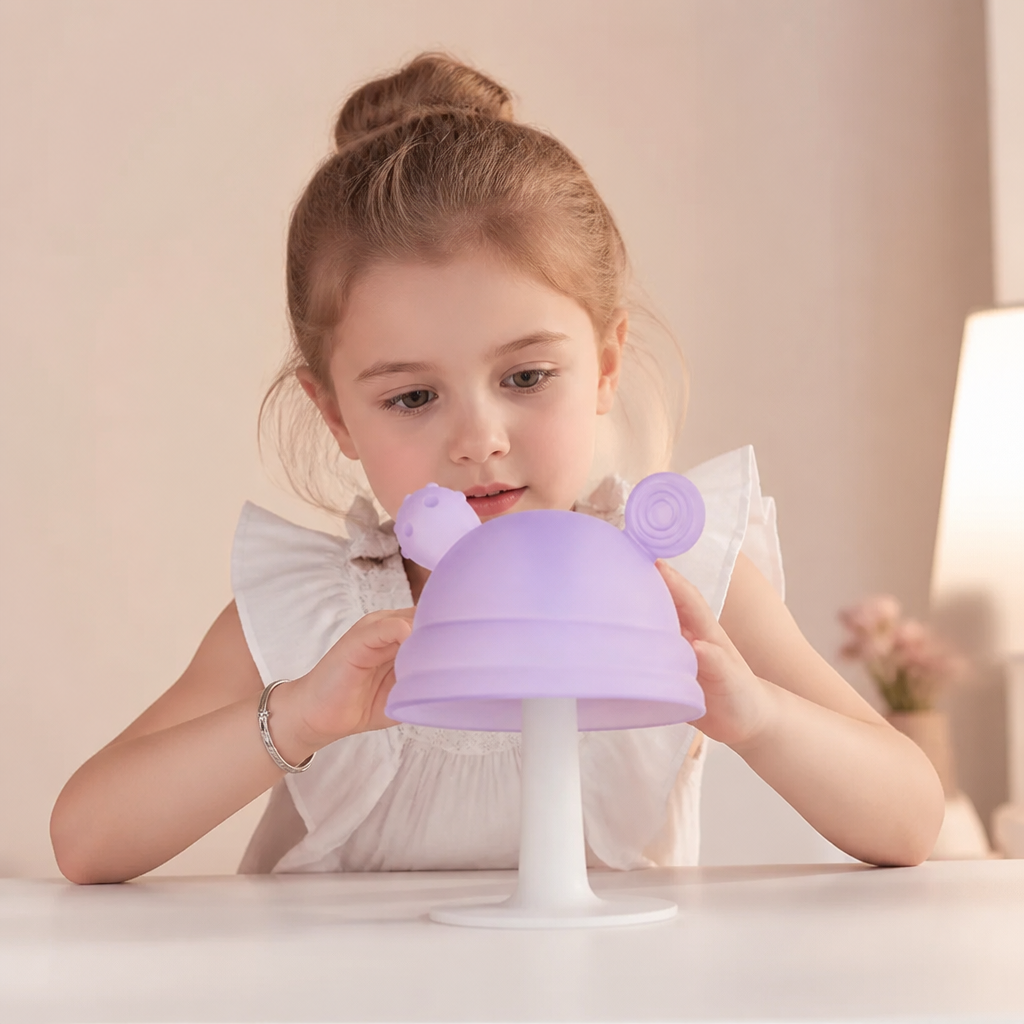 Baby Mushroom Silicone Teether for Tiny Hands