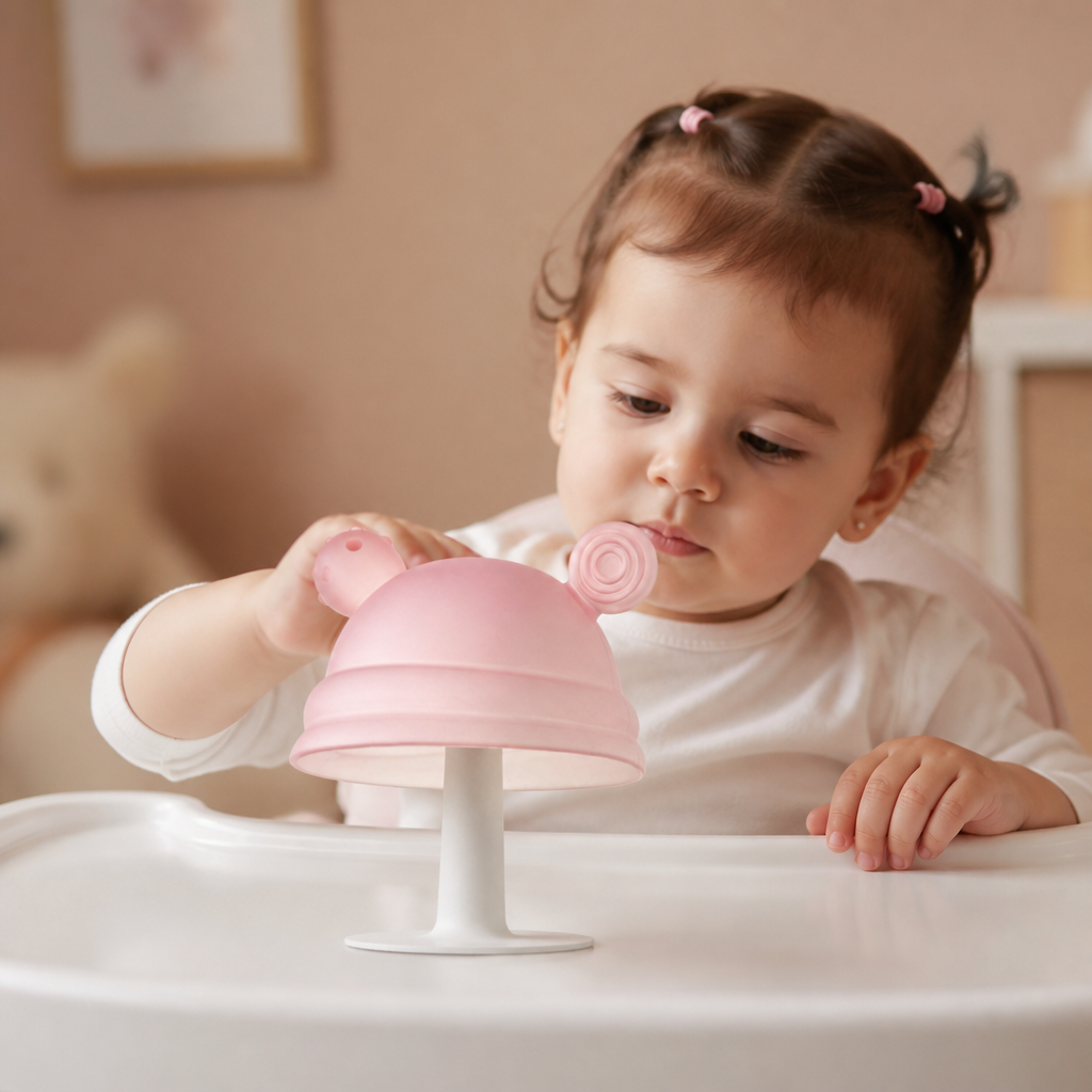Baby Mushroom Silicone Teether for Tiny Hands