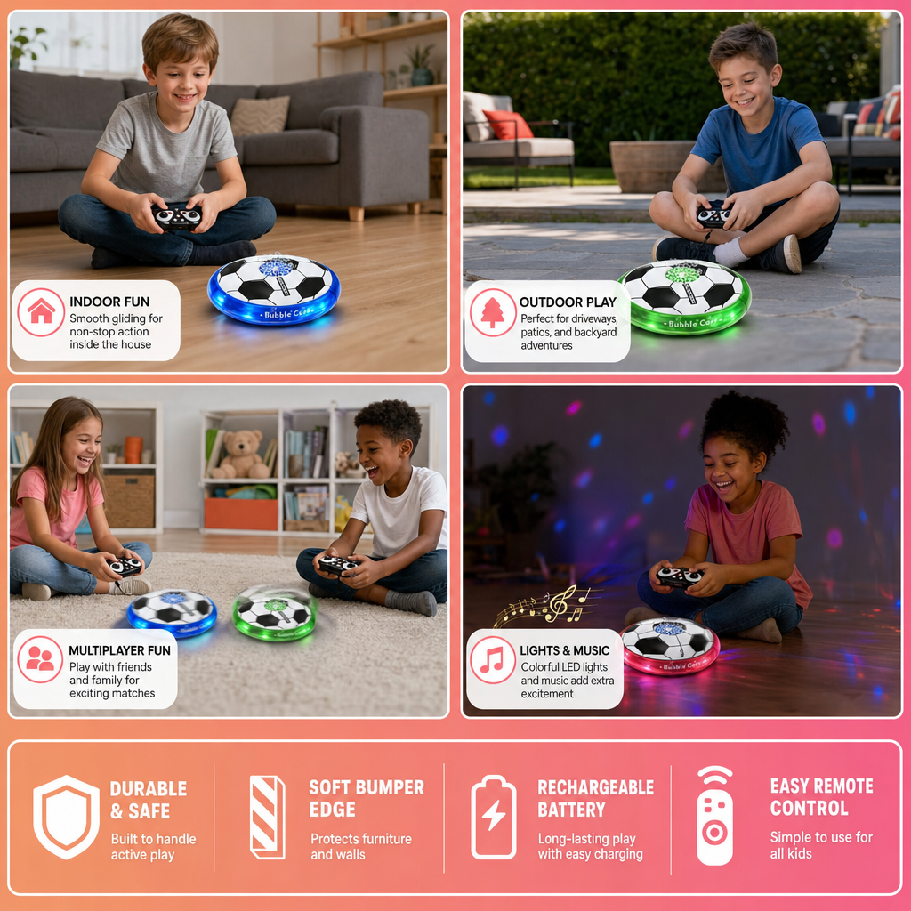 Remote Control Soccer Bubble Ball with Lights & Music
