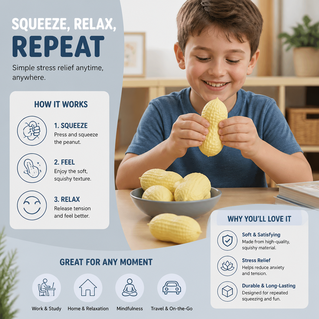 Jumbo Peanut Squishy Stress Toy