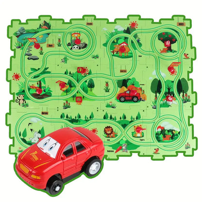 Puzzle Track Building Block Race