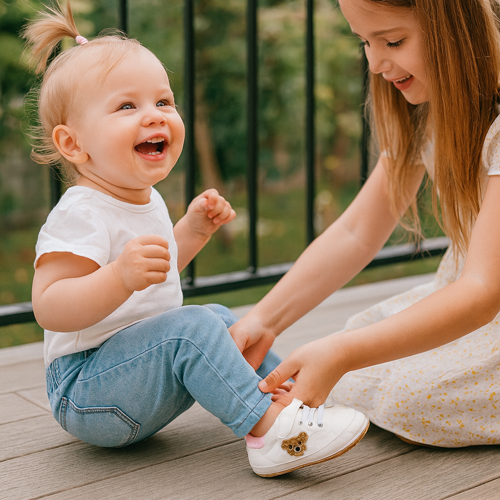 Toddler shoes in a cute bear design