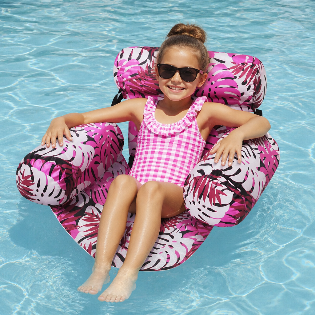 Inflatable Pool Hammock with Backrest – Foldable Water Lounge