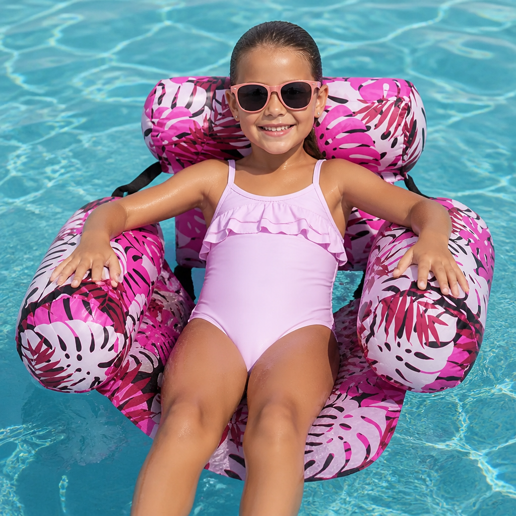 Inflatable Pool Hammock with Backrest – Foldable Water Lounge