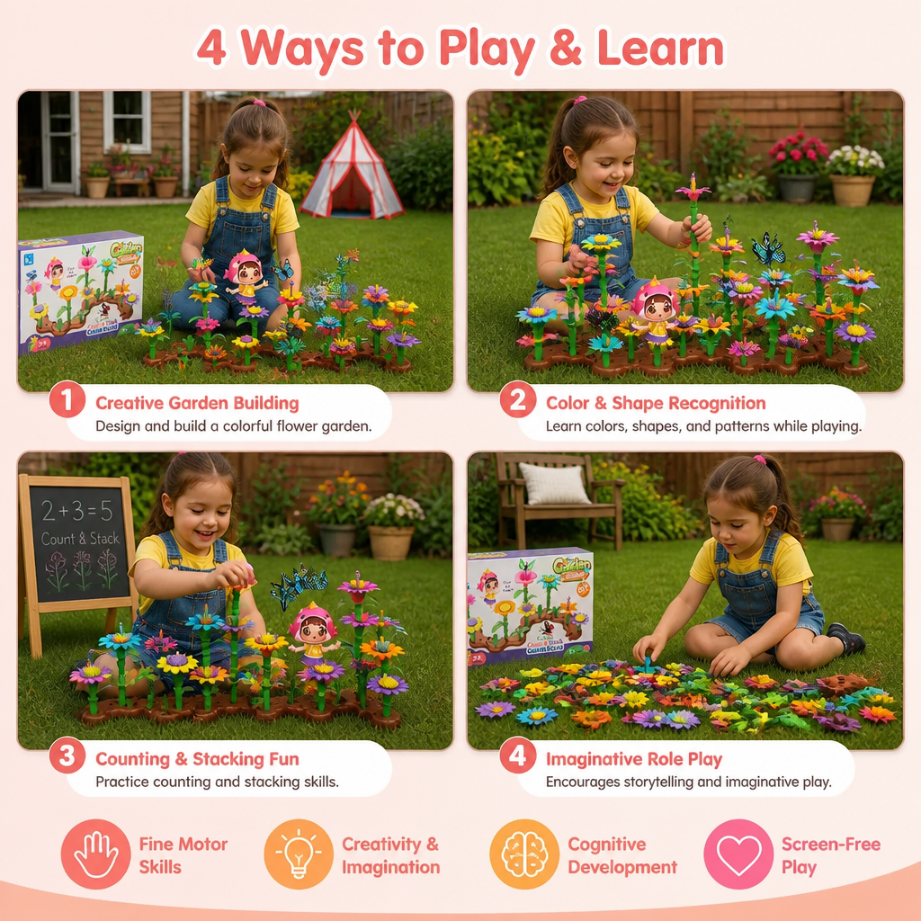Flower Garden Building Toy for Kids – Creative Planting & Learning Playset for Little Gardeners