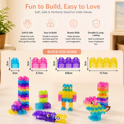 Sensory Soft Building Blocks for Kids – Soft, Squeezable Learning Blocks for Play & Fun
