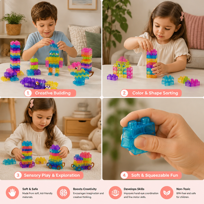 Sensory Soft Building Blocks for Kids – Soft, Squeezable Learning Blocks for Play & Fun