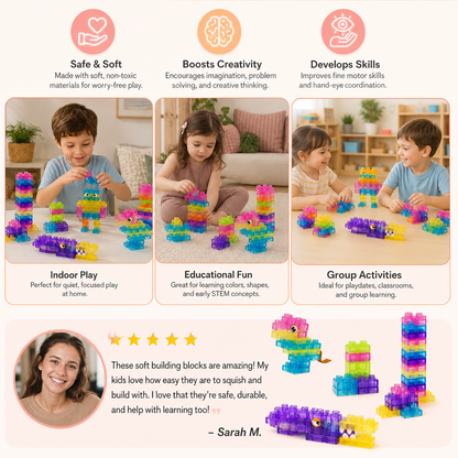 Sensory Soft Building Blocks for Kids – Soft, Squeezable Learning Blocks for Play & Fun