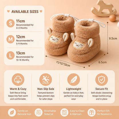 Warm & Cozy Fleece-Lined Baby Booties with Soft Non-Slip Soles