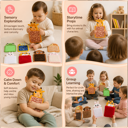 Tactile Animal Cushions (Set of 8)